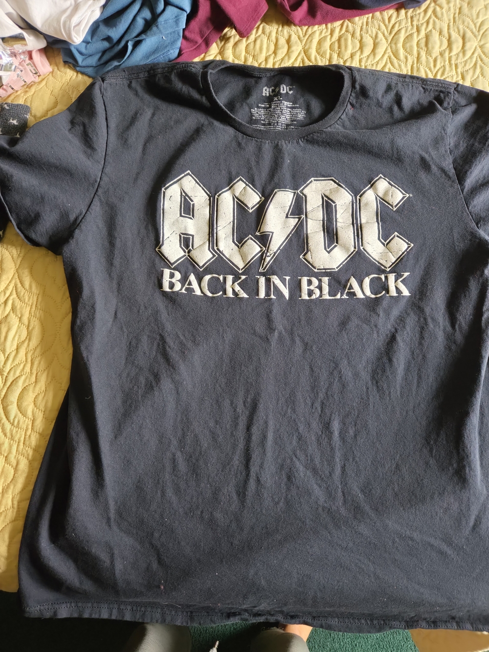 AC/DC Women's Black Graphic Tee with Cream Logo